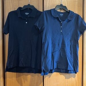 Lands End, women’s navy polo uniform shirts, M